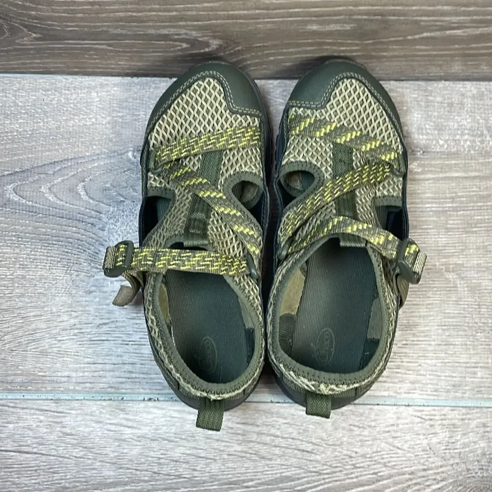 Chaco Odyssey Olive Green Waterproof Little Boy Sz 3 Hook & Loop Strap Sandals